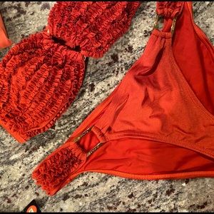 PILYQ designer bandeau bikini copper size medium